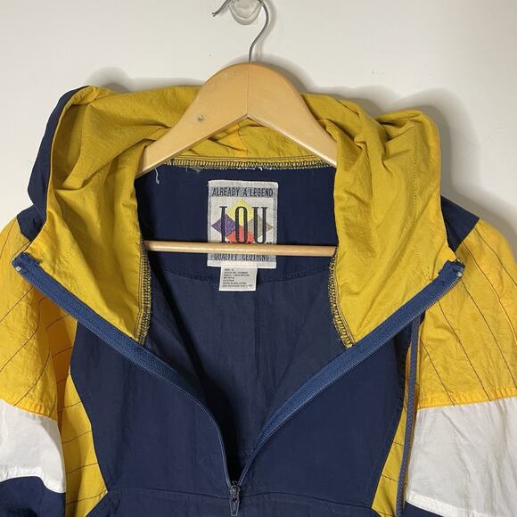 VTG 90s IOU Nylon 1/2 Zip Windbreaker Jacket Pullover Streetwear Skater Men LRG - Picture 10 of 15